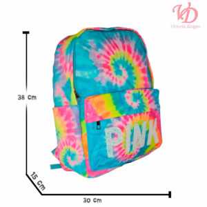 MOCHILA  C/ESTUCHERA MULTICOLOR”PINK”(KM01-01)